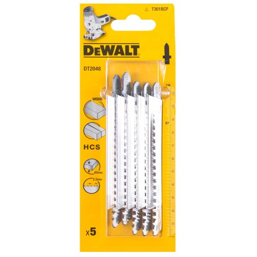 Набор пилок для лобзика по дереву DeWalt DT2048 T301BCP 116мм 5шт