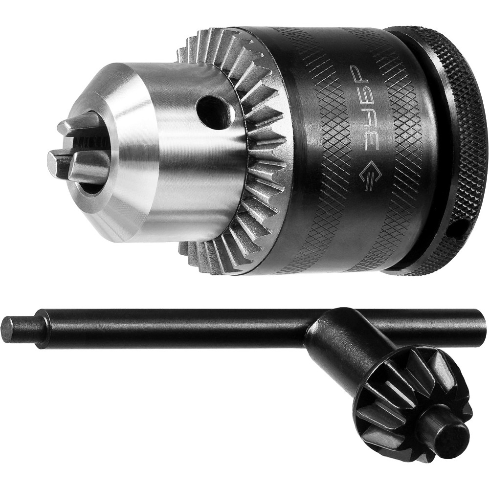 ЗУБР 2-13 мм, 1/2_, ударный ключевой патрон с фиксатором для дрели, Профессионал (29082-13-1/2)