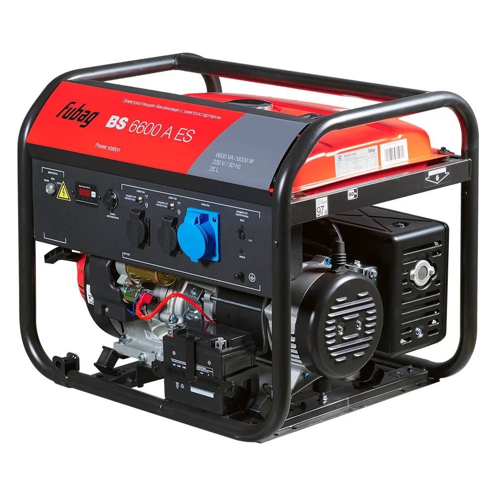 Бензиновый генератор с электростартером и коннектором автоматики Fubag BS 6600 A ES