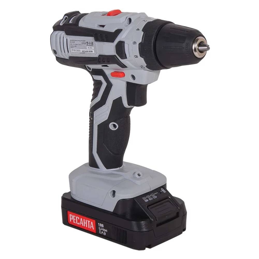 Аккумуляторная дрель-шуруповерт Ресанта ДА-18-2ЛК