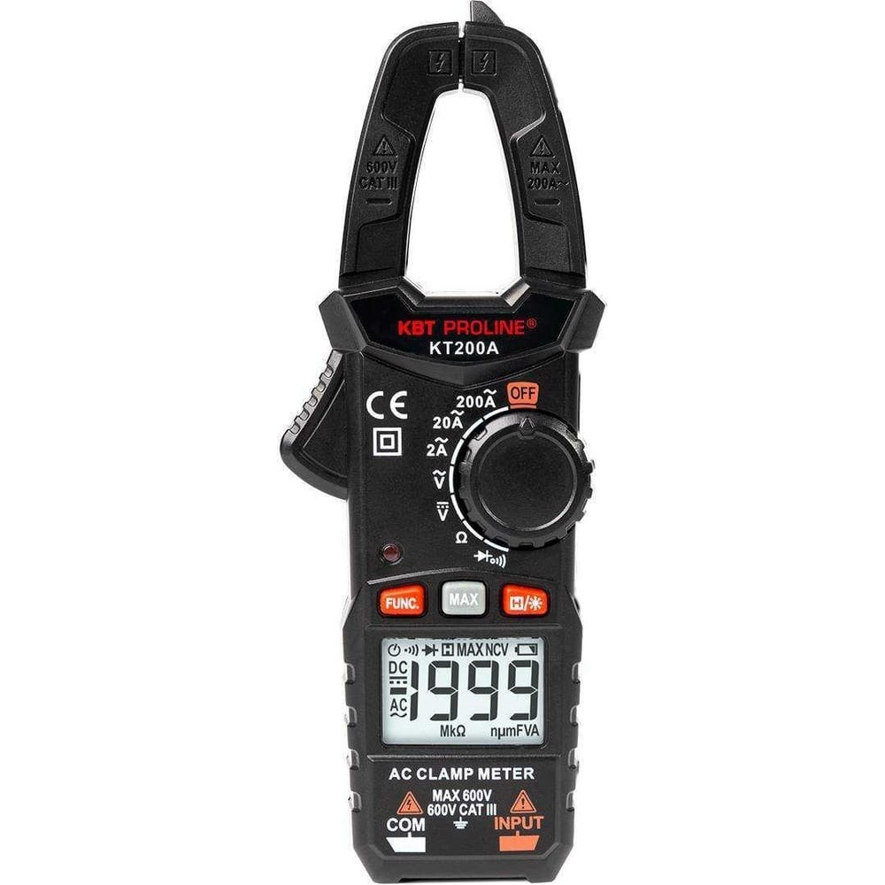 Клещи токовые цифровые КВТ KT 200A PROLINE