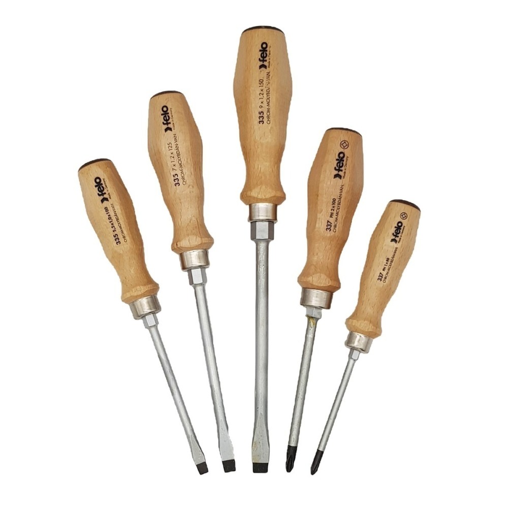 Felo Набор отверток ударных SL/PH с деревянной рукояткой, 5 шт 33595198