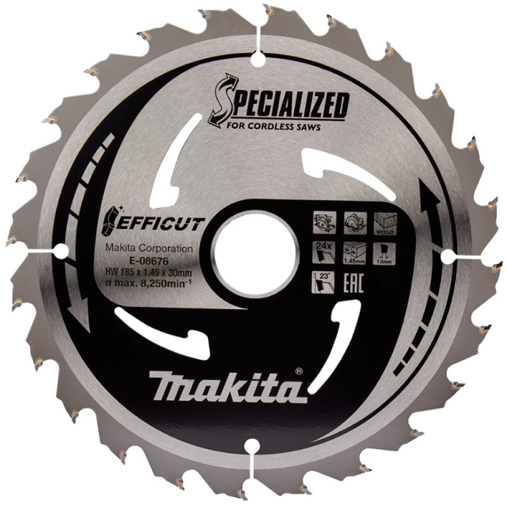 Диск пильный по дереву Makita 185x30мм 24T (E-08676)