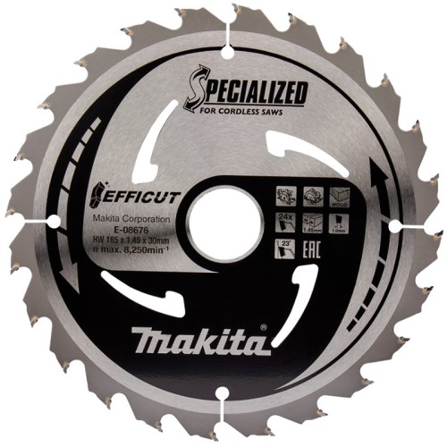 Диск пильный по дереву Makita 185x30мм 24T (E-08676)