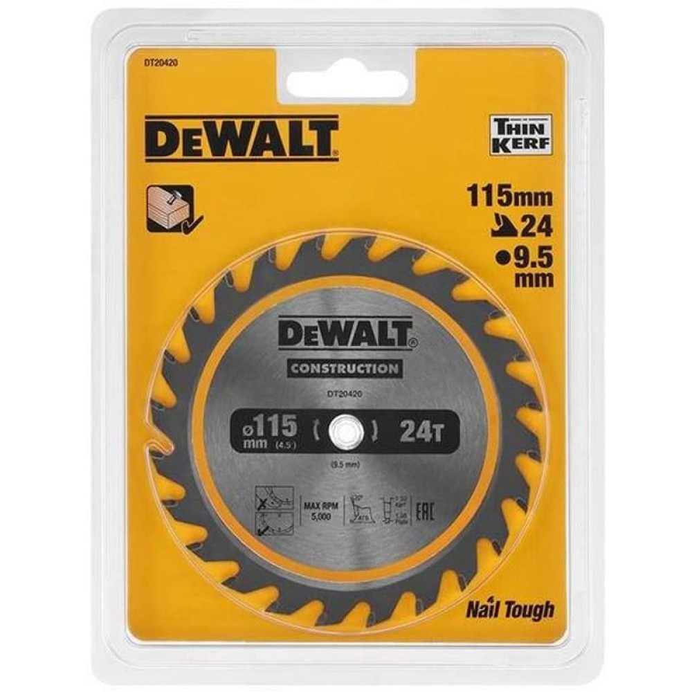 Диск пильный DeWalt CONSTRUCT DT20420 115x9,5мм 24T