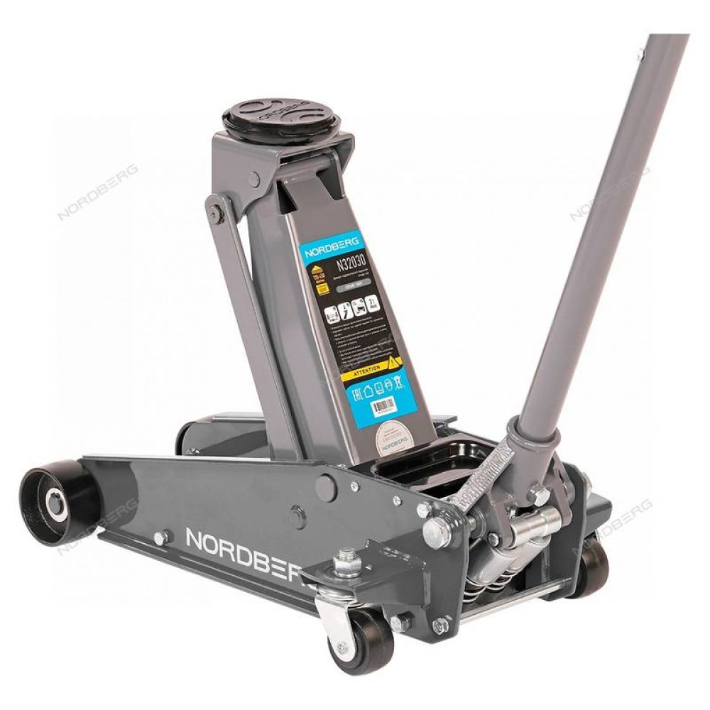 Домкрат подкатной с резиновой насадкой, быстрый подъем NORDBERG N32030G 3т