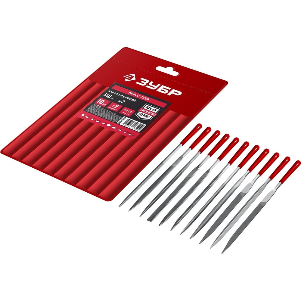 ЗУБР 10 шт, 140 мм, набор надфилей в чехле (1605-H10)