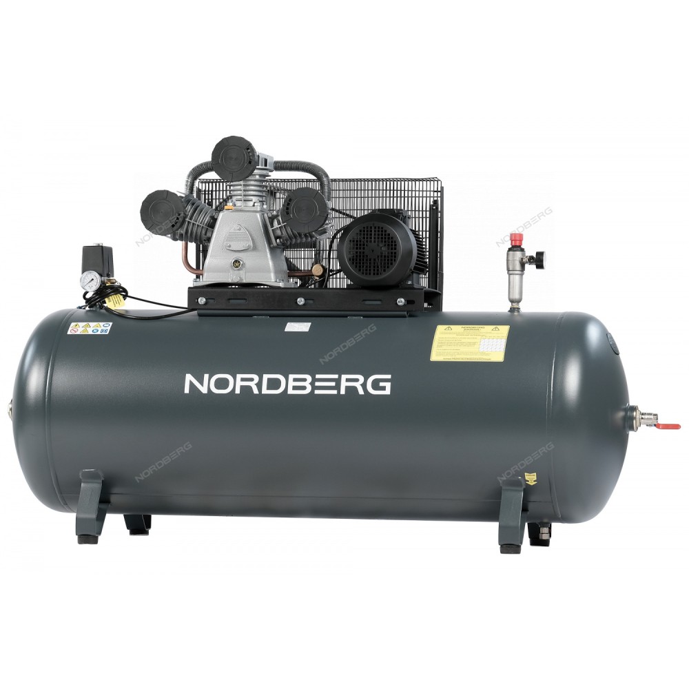 Компрессор поршневой с ременной передачей 380В, ресив. 500л, 950л/мин NORDBERG NCP500/950