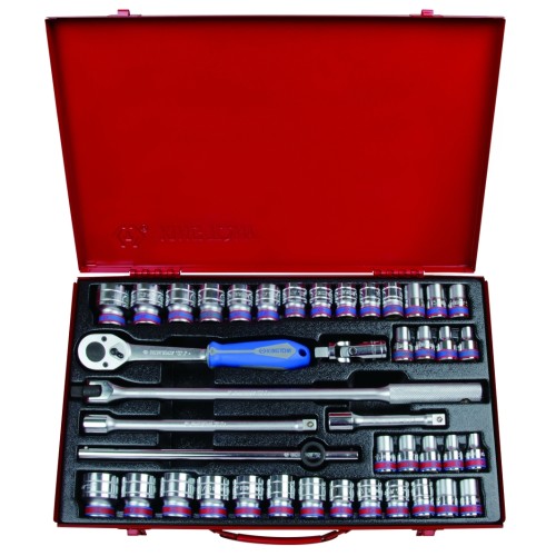 Набор торцевых головок с принадлежностями 1/2", двенадцатигранные, 10-32 мм, 5/16"-1-1/4", 42 предме