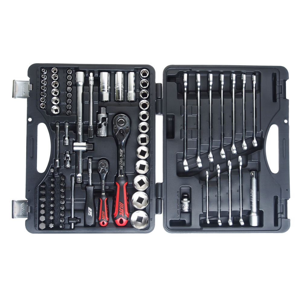 Набор инструментов 85 предметов для поврежденных болтов и гаек 1/4",1/2" в кейсе JTC