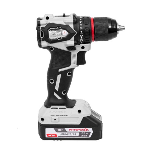 Дрель-шуруповерт аккумуляторная ИНТЕРСКОЛ ДА-13/18В 55