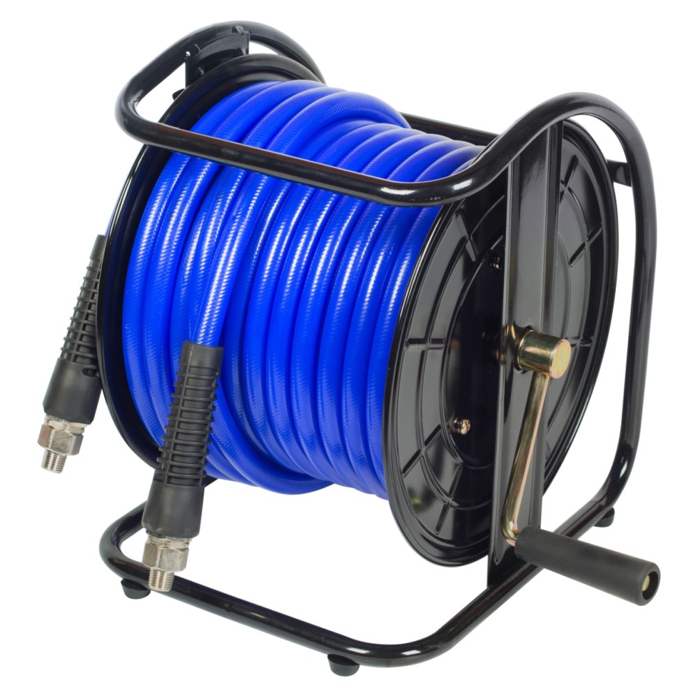 Шланг пневматический 10х15 мм, 20 м, на открытой катушке, полиуретановый, резьба 1/4" МАСТАК 681-100