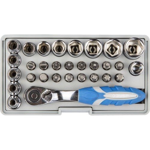 ЗУБР 30 шт, набор: трещотка, биты и торцовые головки (26054-H31)