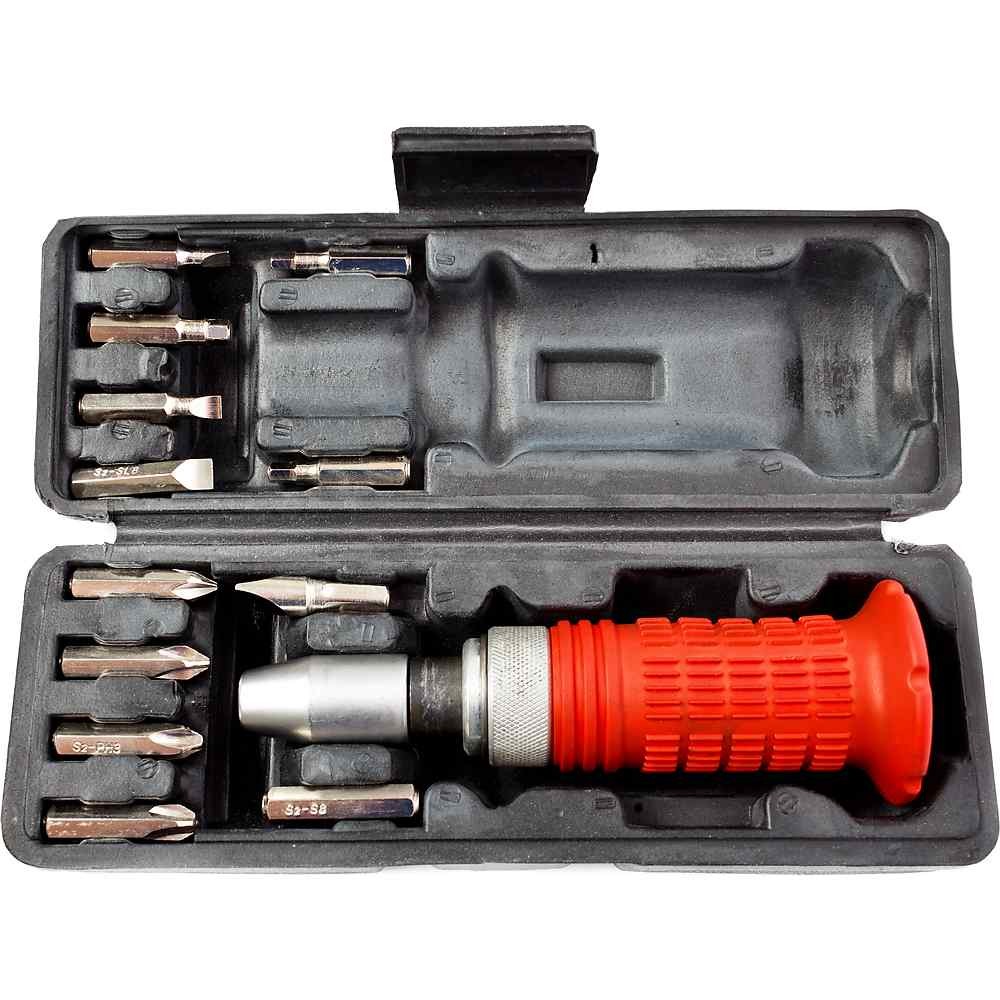 Набор отвертка с битами Квалитет ударная на 5/16" 13 предметов НОУ-13-516