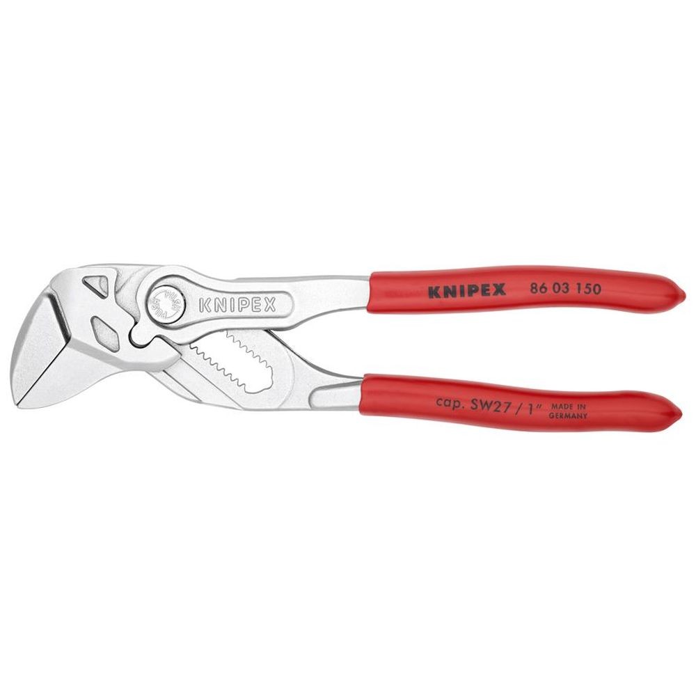 Клещи переставные-гаечный ключ, зев 27 мм, длина 150 мм, хром, обливные ручки, SB