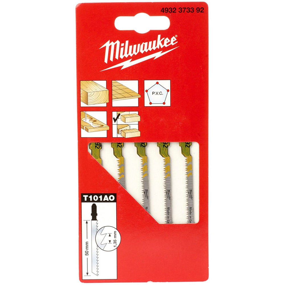 Пилка для лобзика по дереву Milwaukee T101AO 50мм 5шт (392)