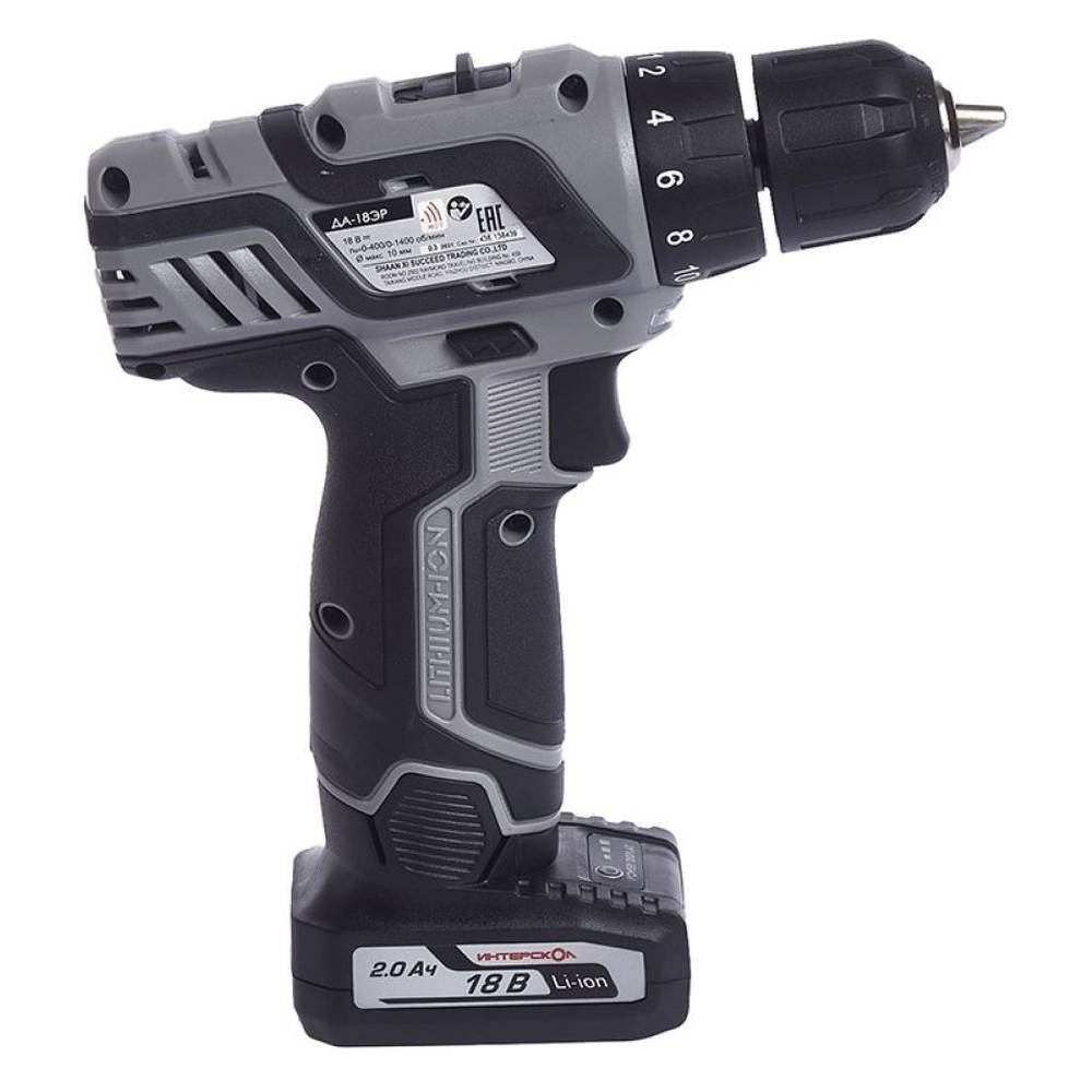 Аккумуляторная дрель-шуруповерт ИНТЕРСКОЛ ДА-18 ЭР