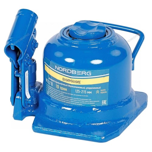 Домкрат бутылочный двухштоковый укороченный NORDBERG N31210 10 т