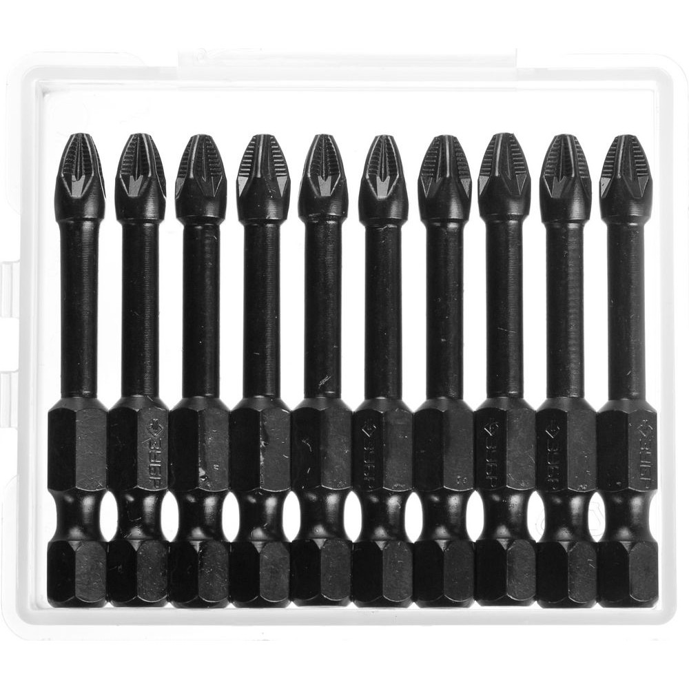 ЗУБР PZ2, 10 шт, 50 мм, ударные биты, Профессионал (26023-2-50-S10)