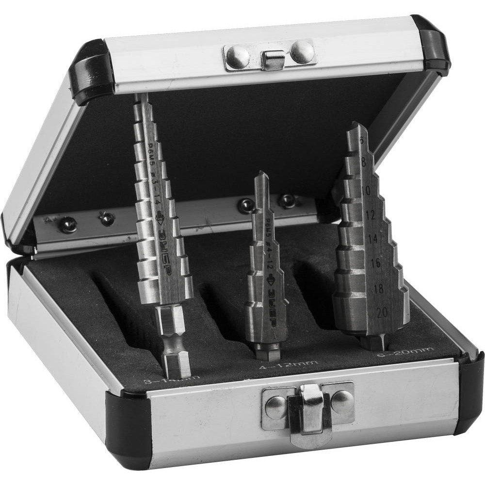 ЗУБР 3-20 мм, 3 шт, сталь Р6М5, набор ступенчатых сверл (29670-3-20-H3)