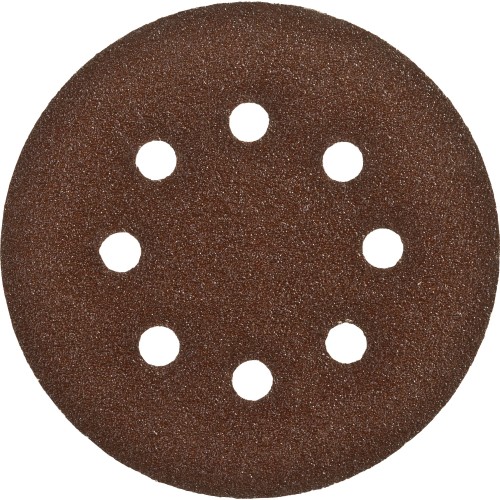 Круг шлифовальный ЗУБР _СТАНДАРТ_ из абразивной бумаги на велкро основе, 8 отв., Р80, 125мм, 5шт