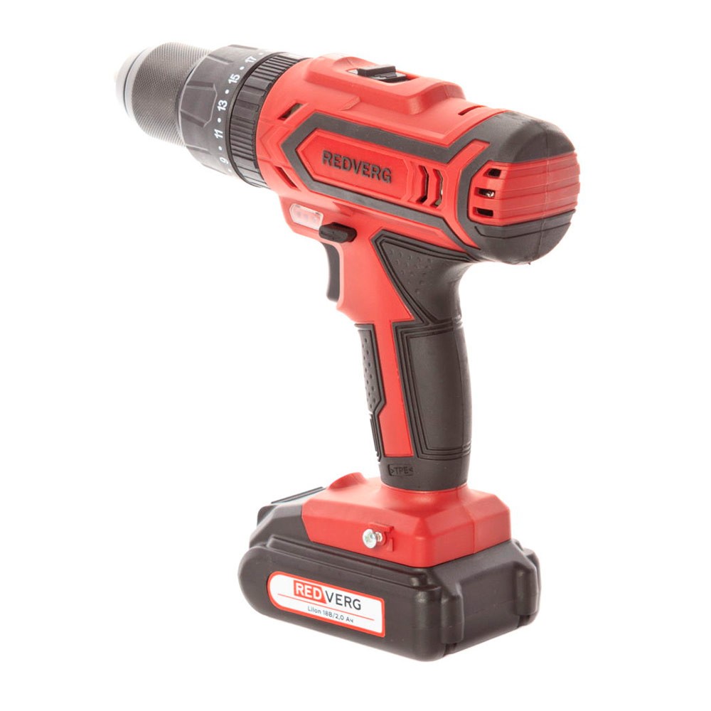 Аккумуляторная дрель-шуруповерт REDVERG RD-ISD18L/2T ударная