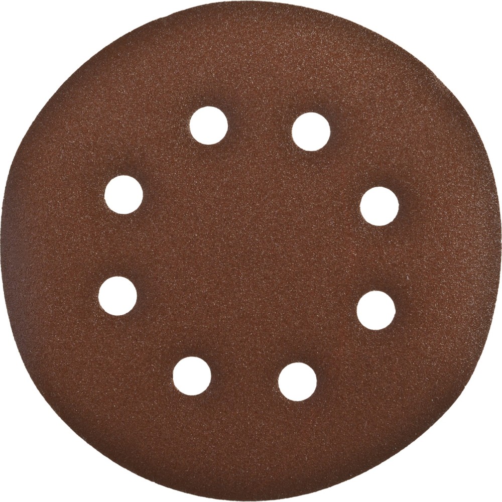 Круг шлифовальный ЗУБР _СТАНДАРТ_ из абразивной бумаги на велкро основе, 6 отв., Р240, 150мм, 5шт