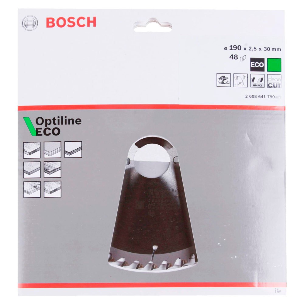 Диск пильный по дереву Bosch Optiline ECO 190х30мм 48T (790)