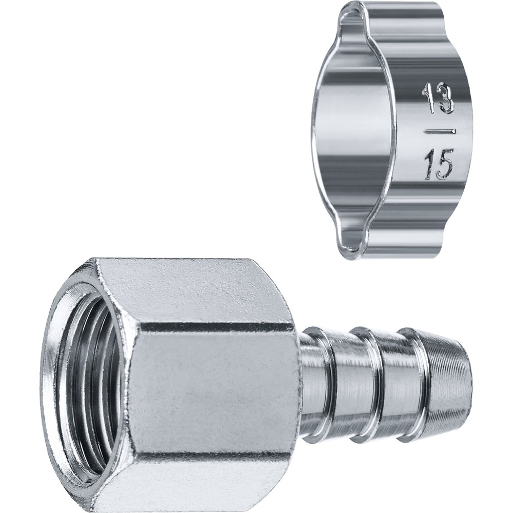 ЗУБР штуцер _елочка_, 10 мм - 3/8_F, переходник с обжимным хомутом, Профессионал (64923-3/8-10)