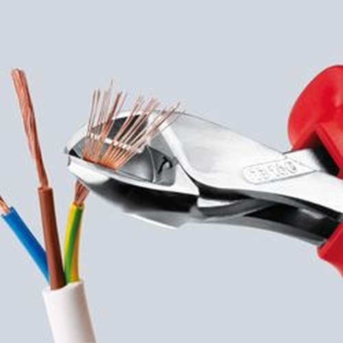 X-Cut Бокорезы VDE, 160 мм, хром, 2-комп диэлектрические ручки, коробчатый шарнир, проушина для стра