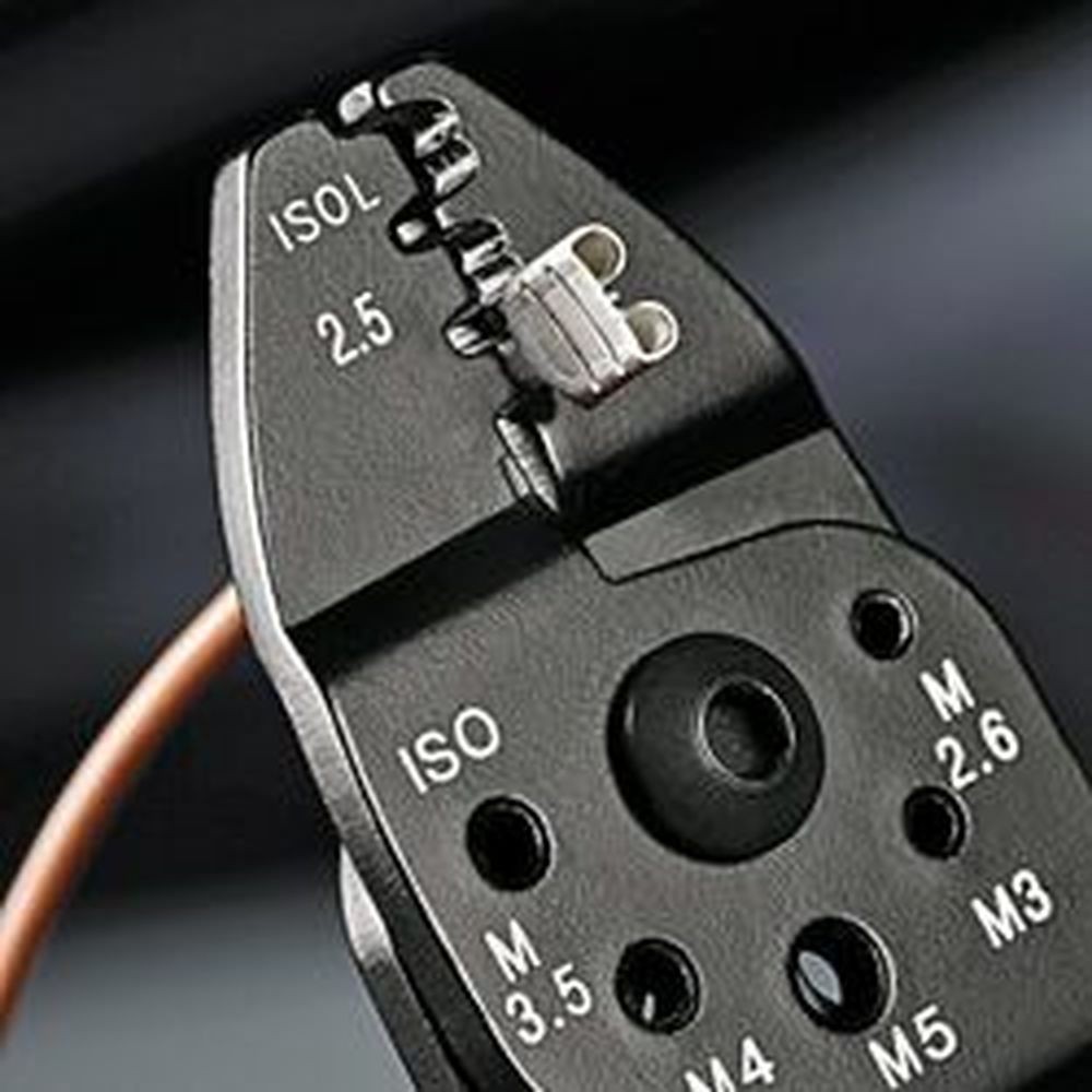 Пресс-клещи, 3 гнезда, изолированные кабельные наконечники и штекеры: 0.5-6.0 мм2, длина 240 мм