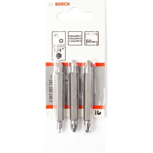 Набор бит Bosch 60мм двусторонние 3шт (747)
