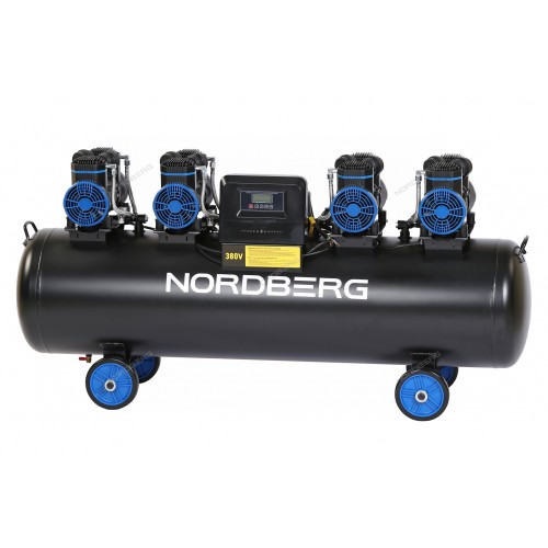 Компрессор безмасляный 380 В, ресивер 200 л, 1000 л/мин NORDBERG NCEO200/1000