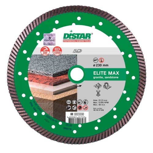 Диск алмазный по граниту и мрамору Distar Elite Max 1A1R 230х22.2мм (7018)