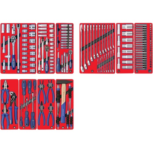 Набор инструментов "СТАНДАРТ" для тележки, 10 ложементов, 186 предметов МАСТАК 5-00186