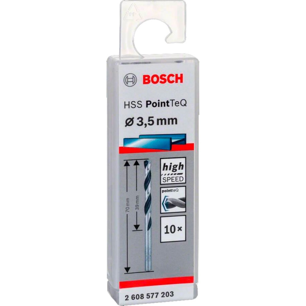 Сверло по металлу Bosch PointTeQ 3.5x70мм 10шт (203)