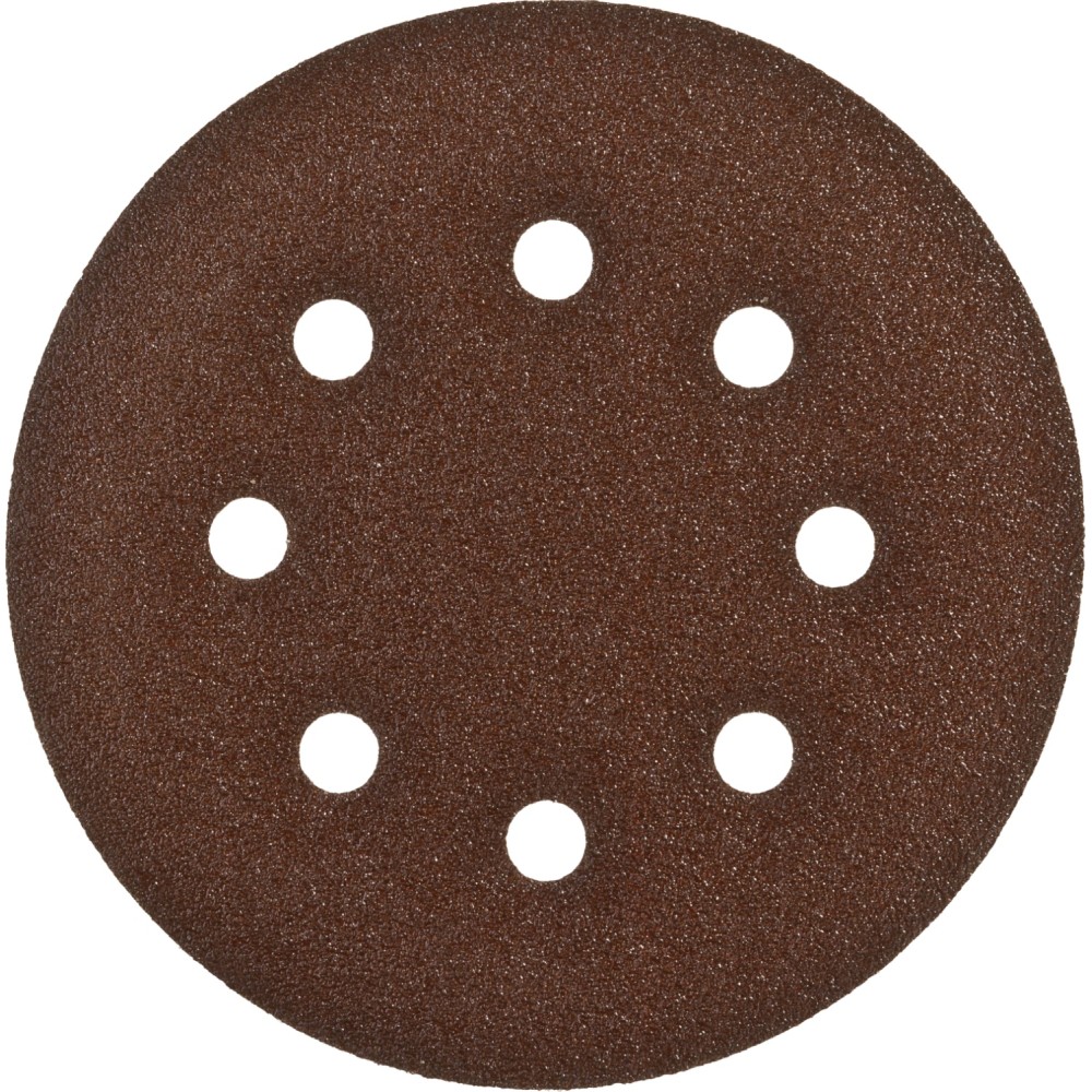 Круг шлифовальный ЗУБР _СТАНДАРТ_ из абразивной бумаги на велкро основе, 6 отв., Р80, 150мм, 5шт