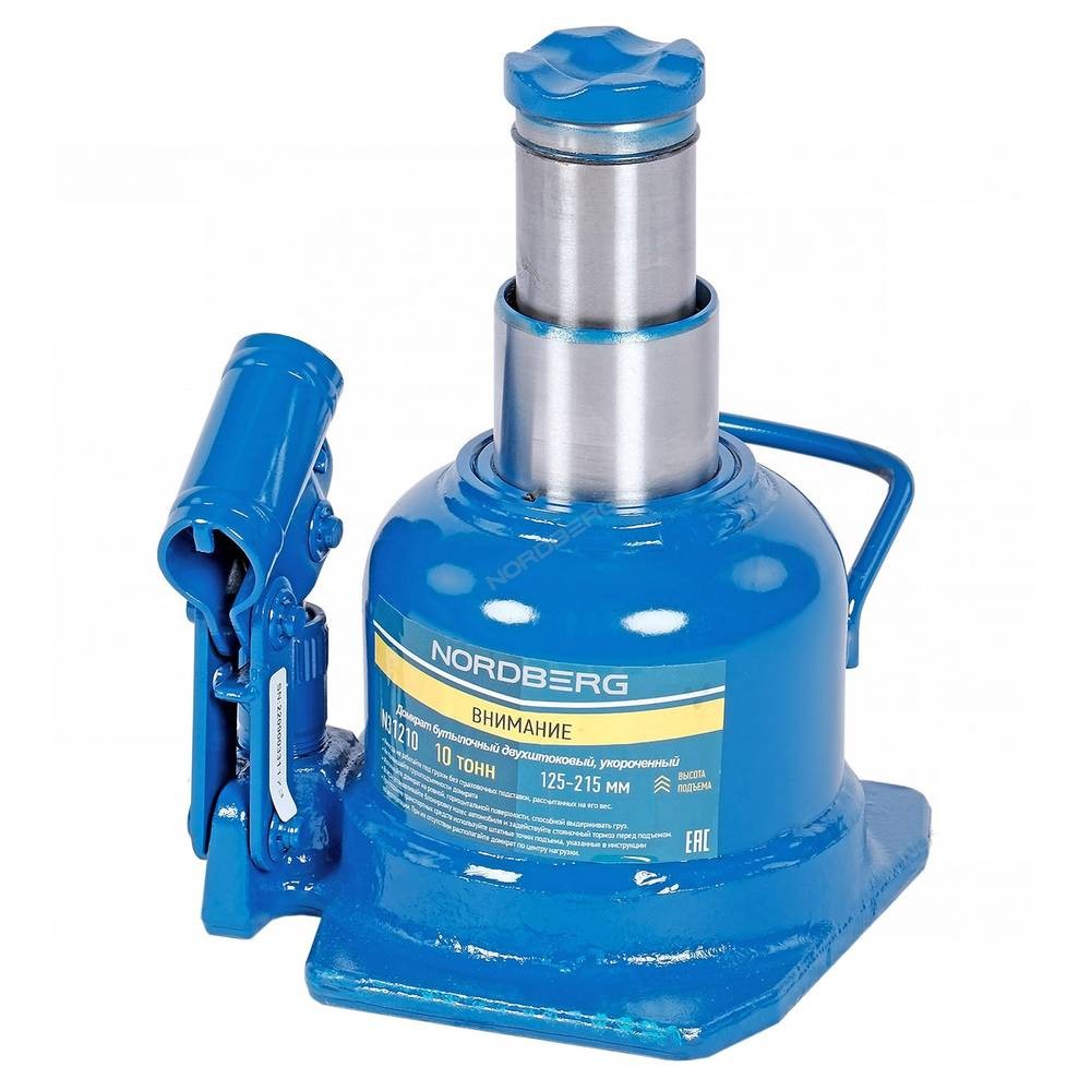 Домкрат бутылочный двухштоковый укороченный NORDBERG N31210 10 т
