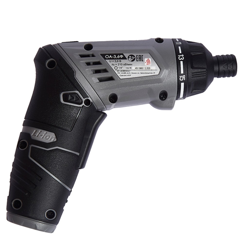 Аккумуляторная отвертка ИНТЕРСКОЛ ОА-3.6Ф 433.0.1.00