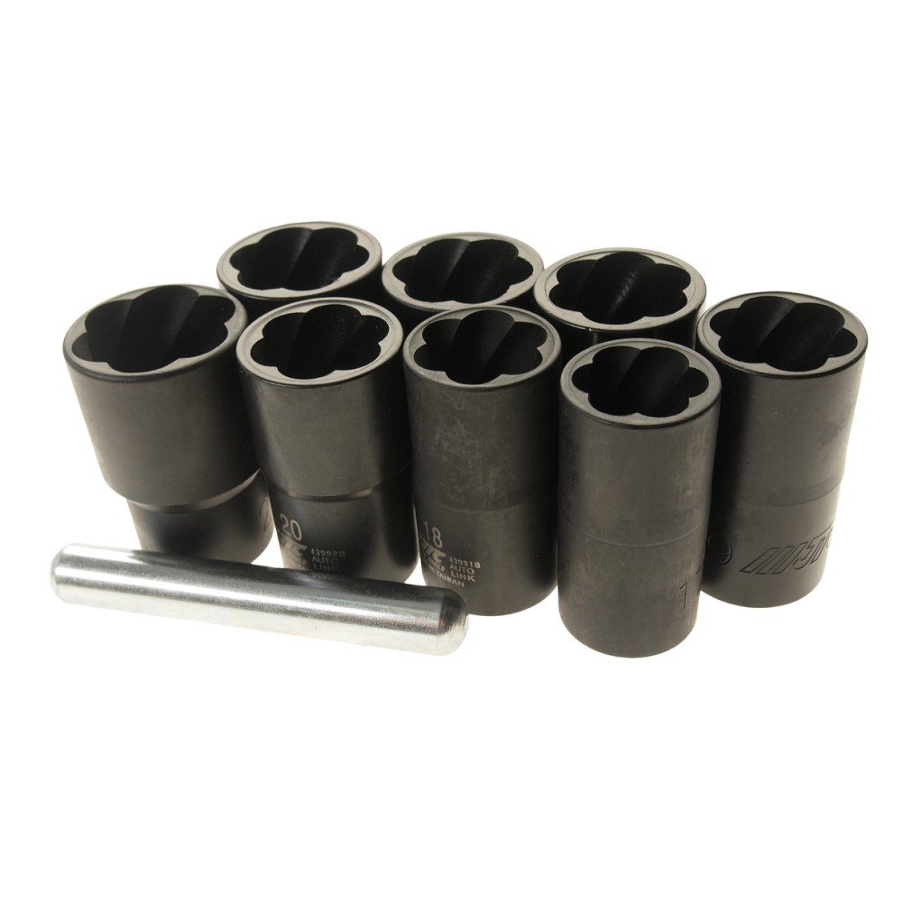 Набор головок для поврежденных болтов 1/2" 17-24мм 9 предметов JTC