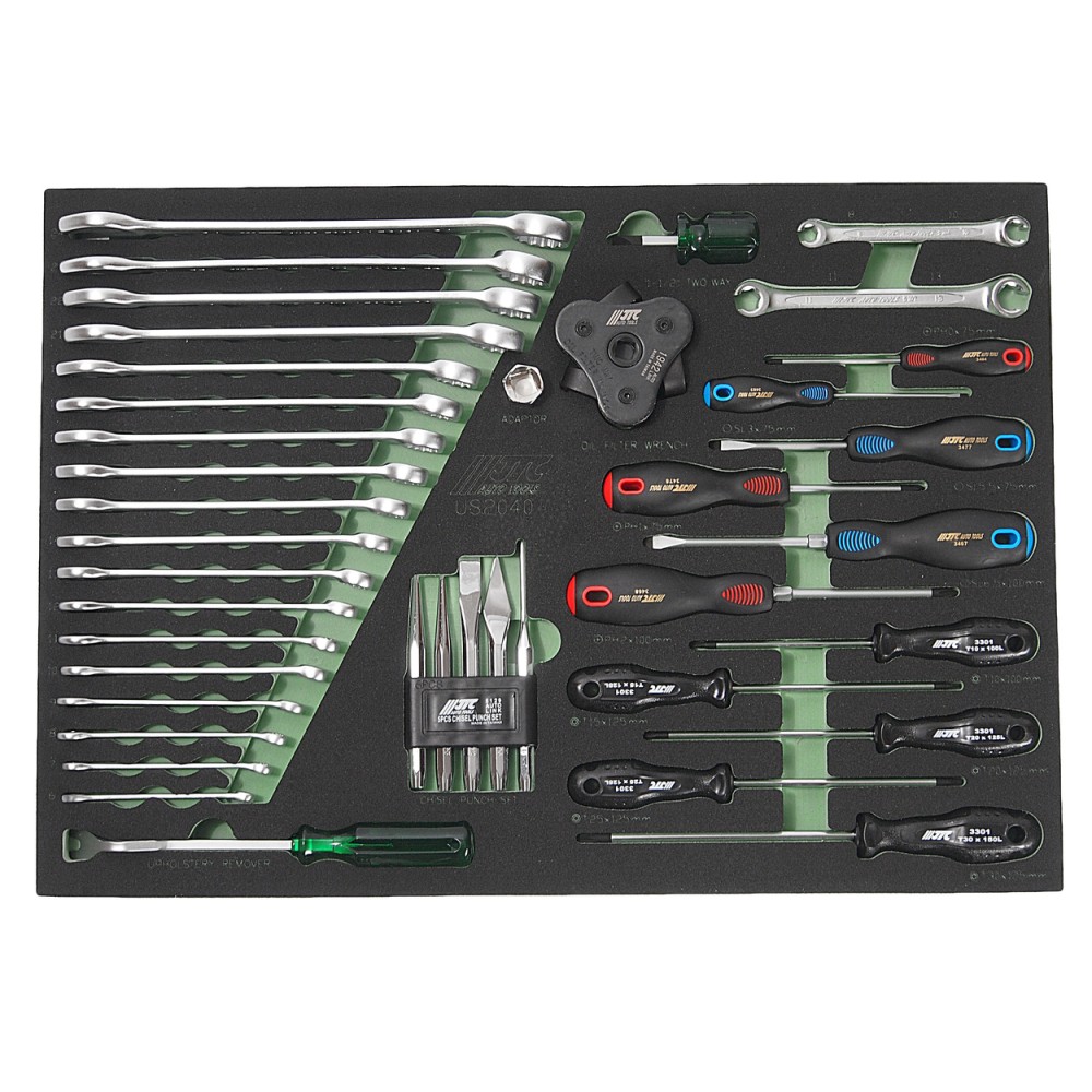 Набор инструментов 40 предметов слесарно-монтажный в ложементе JTC-US2040