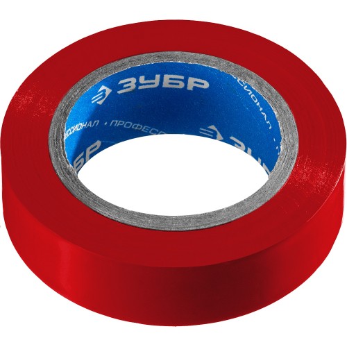 ЗУБР ЭЛЕКТРИК-10, 15 мм х 10 м, 6 000 В, красная, не поддерживает горение, изолента ПВХ, Профессионал (1233-3)