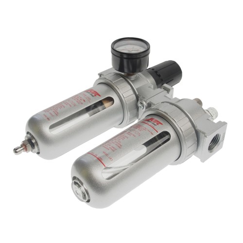 Блок подготовки воздуха (лубрикатор,осушитель) 1/2" металл. переключ. 215PSI 3000л/мин. 150 мл JTC