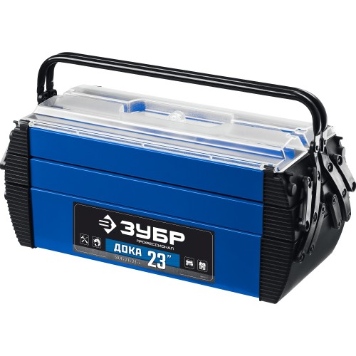 ЗУБР ДОКА-23, 594 х 210 х 230 мм, (23.5_), металлический ящик для инструментов, Профессионал (38163-23)