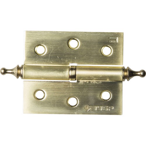 ЗУБР 75 х 63 х 2.5 мм, разъемная, правая, цвет матовая латунь (SB), 2 шт, карточная петля (37605-075-3R)