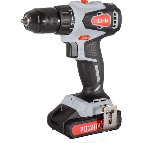 Дрель-шуруповерт аккумуляторная Ресанта ДА-20-2ЛК-Б (2,0 А/ч) (бесщеточный двигатель)