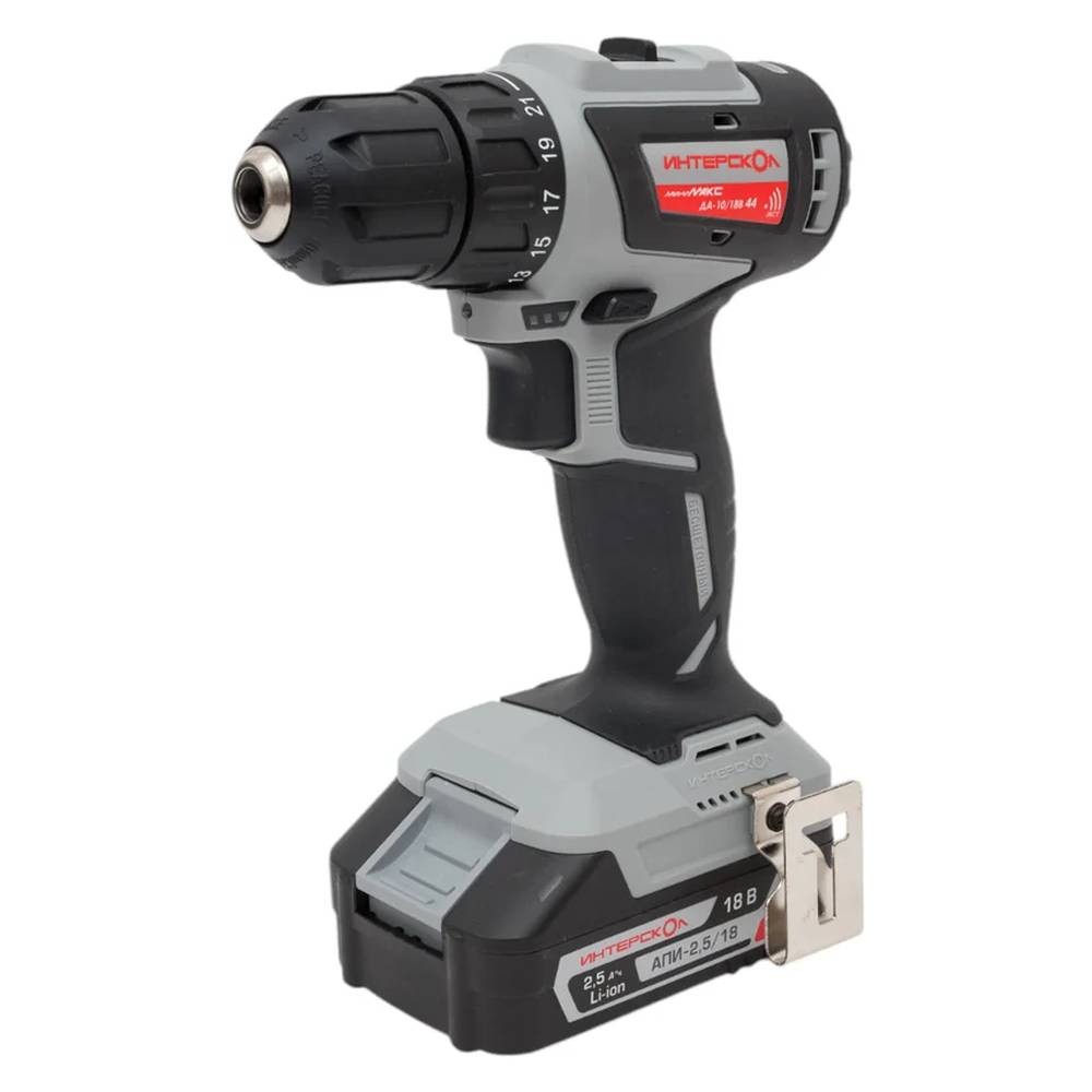 Аккумуляторная дрель-шуруповерт ИНТЕРСКОЛ ДА-10/18В