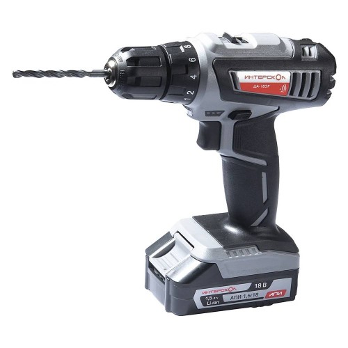 Аккумуляторная дрель-шуруповерт ИНТЕРСКОЛ ДА-18 ЭР(436.0.2.00)