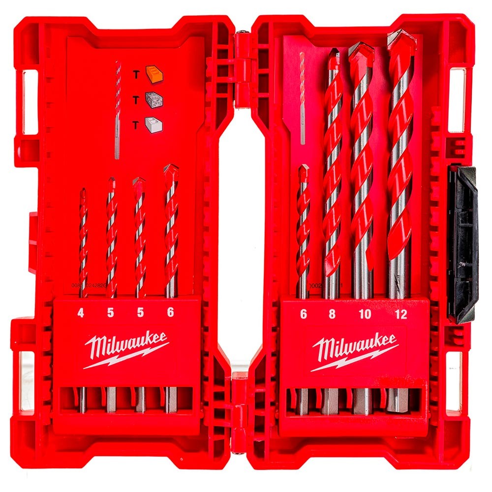 Набор сверл по бетону Milwaukee Премиум 4-12мм 8шт ударные (192)