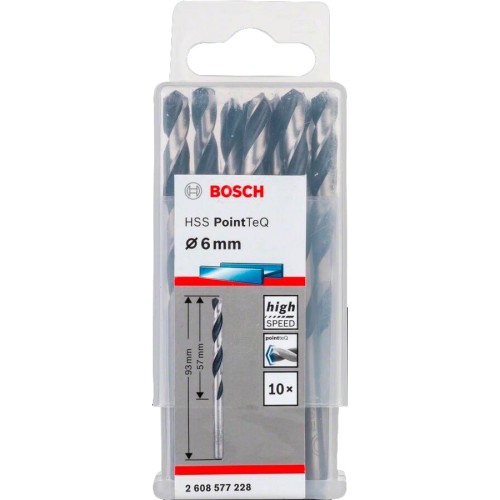 Сверло по металлу Bosch PointTeQ 6x93мм 10шт (228)